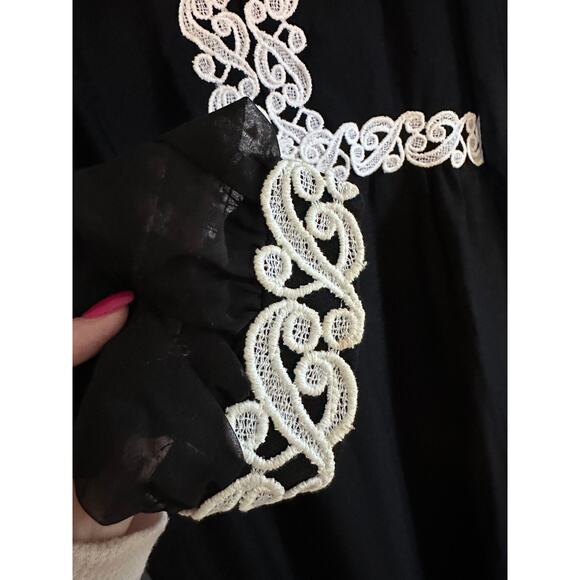 1960s Modette Vintage Mod Black Long Sleeve Sheath Dress - Rare - Picture 3 of 9